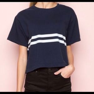 Brandy Melville Striped Navy Aleena Top